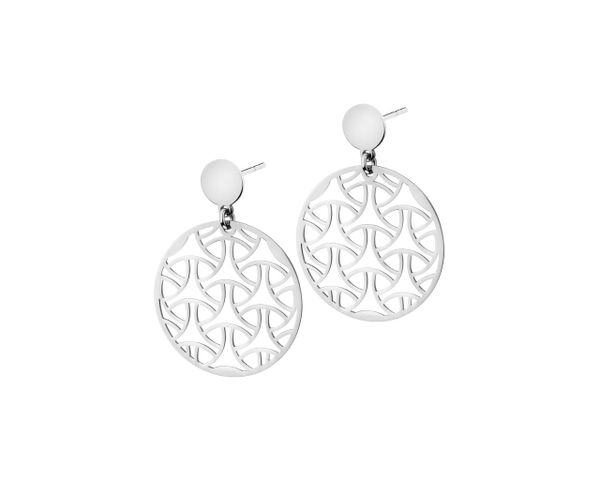 Kolczyki srebrne - rozety. Szare kolczyki Apart, srebrne. W wyprzedaży za 114.80 zł.