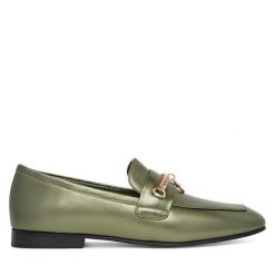 Lordsy Eva Minge. Zielone lordsy Eva Minge, bez wzorów, bez obcasa, bez zapięcia. Za 399.99 zł.