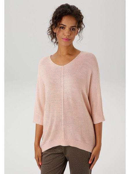 Aniston Sweter w kolorze jasnoróżowym rozmiar: 42. Różowe swetry Aniston, bez wzorów, bez ramiączek. Za 56.66 zł.
