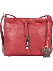 Florence Bags Skórzana torebka "New Sport" w kolorze czerwonym - 20 x 18 x 5 cm rozmiar: onesize. Czerwone torby na ramię Florence Bags, bez wzorów, z materiału, sportowe, na ramię, bez dodatków. Za 165.99 zł.