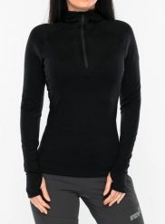 Bluza z zamkiem damska Inov-8 Merino Hoodie HZ. Czarne bluzy sportowe Inov-8, xs, bez wzorów, z materiału, z kapturem. Za 543.39 zł.