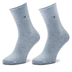 Skarpety długie Tommy Hilfiger. Niebieskie skarpety TOMMY HILFIGER, bez wzorów. Za 39.99 zł.