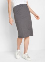 Spódnica z dżerseju ze stretchem (2 szt.). Szare spódnice bonprix, bez wzorów, z dżerseju. Za 74.99 zł.