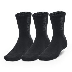 Skarpety treningowe Under Armour 3-Maker Mid Crew 3P. Czarne skarpety Under Armour, bez wzorów. Za 64.99 zł.