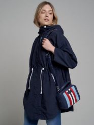 Kurtka parka damska z kapturem granatowa Nebula 403. Niebieskie kurtki Big Star, l, z dzianiny, retro, z kapturem. W wyprzedaży za 99.99 zł.