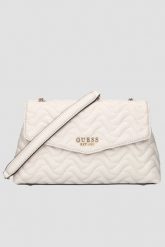 GUESS Beżowa damska torebka Melisandra. Brązowe kopertówki Guess, z aplikacjami, ze skóry ekologicznej, bez dodatków. W wyprzedaży za 487.99 zł.