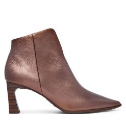 Botki Hispanitas. Brązowe botki Hispanitas, bez wzorów, bez obcasa, na słupku, bez zapięcia. Za 739.99 zł.