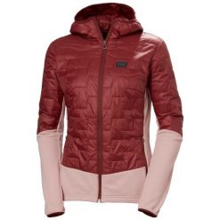 Hybridowa kurtka narciarska damska Helly Hansen Lifaloft. Czerwone kurtki narciarskie Helly Hansen, bez wzorów, z tkaniny, bez kaptura, narciarskie. Za 757.00 zł.
