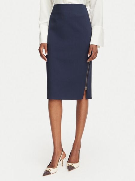 Rinascimento Spódnica ołówkowa CFC0128651003 Granatowy Slim Fit. Niebieskie spódnice Rinascimento, s, bez wzorów, z syntetyku, ołówkowe. Za 359.99 zł.