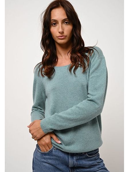AUTHENTIC CASHMERE Kaszmirowy sweter "Lanfon" w kolorze miętowym rozmiar: S. Niebieskie swetry AUTHENTIC CASHMERE, s, bez wzorów, z kaszmiru, bez ramiączek. Za 372.47 zł.