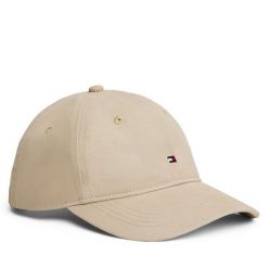 Czapka z daszkiem Tommy Hilfiger. Brązowe czapki TOMMY HILFIGER, bez wzorów. Za 169.99 zł.