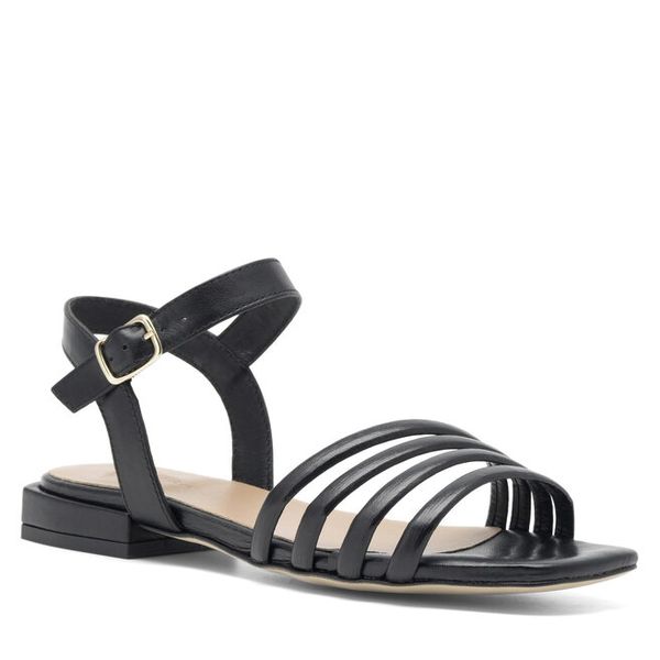 Sandały Badura. Czarne sandały Badura, bez wzorów, bez obcasa, na płaskiej podeszwie, bez zapięcia. Za 269.99 zł.