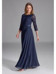 SWING Sukienka w kolorze granatowym rozmiar: 46. Niebieskie sukienki Swing, bez wzorów, z koronki, bez kołnierzyka, bez ramiączek, maxi. Za 304.99 zł.