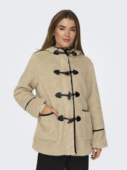 ONLY Kurtka polarowa w kolorze beżowym rozmiar: XL. Brązowe swetry Only, xl, bez wzorów, z polaru, bez ramiączek. Za 123.45 zł.