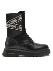 LOVE MOSCHINO Botki JA24094G1LIA700A Czarny. Czarne botki Love Moschino, bez wzorów, ze skóry, bez obcasa, na płaskiej podeszwie, bez zapięcia. Za 1,359.00 zł.