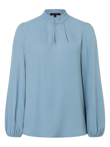 More & More Bluzka w kolorze błękitnym rozmiar: 34. Niebieskie bluzki More & More, s, bez wzorów, z wiskozy, klasyczne, bez kołnierzyka, bez ramiączek. Za 109.00 zł.