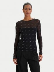 KARL LAGERFELD Bluzka B1W17024 Czarny Slim Fit. Czarne bluzki KARL LAGERFELD, s, bez wzorów, z syntetyku, bez kołnierzyka, bez ramiączek. Za 779.99 zł.