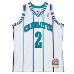 Koszulka Nba Charlotte Hornets Larry Johnson. Białe bluzki Mitchell & Ness, bez wzorów, sportowe, bez kołnierzyka, bez ramiączek. Za 513.50 zł.
