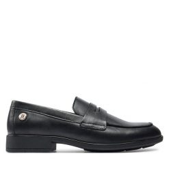Lordsy Tommy Hilfiger. Czarne lordsy TOMMY HILFIGER, bez wzorów, bez obcasa, bez zapięcia. Za 309.99 zł.