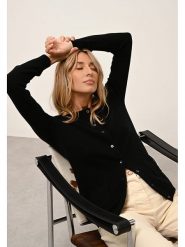 Just Cashmere Kaszmirowy kardigan "Katharine" w kolorze czarnym rozmiar: L. Czarne kardigany Just Cashmere, l, bez wzorów, z kaszmiru. Za 268.55 zł.