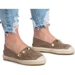 Oliwkowe espadryle Gold Sun. Zielone espadryle ButyModne, bez wzorów, bez obcasa, bez zapięcia. Za 69.00 zł.