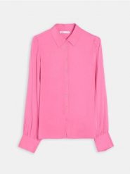 Koszula z wiskozy - różowy. Czerwone koszule Sinsay, l, bez wzorów, z wiskozy, bez kołnierzyka, bez ramiączek. Za 39.99 zł.