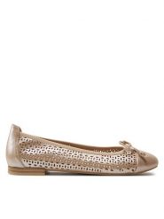 Caprice Baleriny 9-22185-42 Brązowy. Brązowe baleriny Caprice, bez wzorów, ze skóry, bez obcasa. Za 194.99 zł.