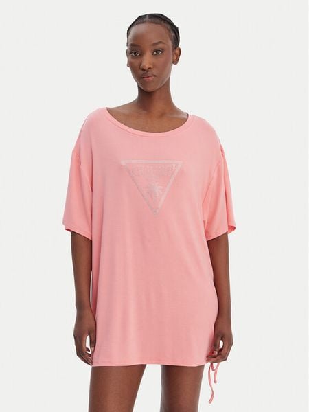 Guess T-Shirt E4GI00 K68D2 Różowy Oversize. Czerwone t-shirty Guess, xs, z aplikacjami, z wiskozy, bez kołnierzyka, bez ramiączek. Za 128.99 zł.