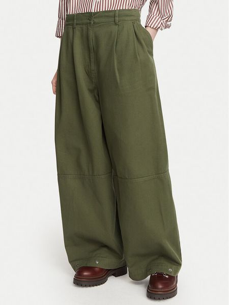Weekend Max Mara Spodnie materiałowe Bacca 2625136111 Khaki Relaxed Fit. Brązowe spodnie materiałowe Weekend Max Mara, bez wzorów, z bawełny. Za 989.99 zł.