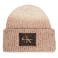 Czapka Calvin Klein. Brązowe czapki Calvin Klein, bez wzorów. Za 209.99 zł.
