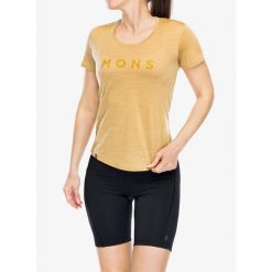 Koszulka merino damska Mons Royale Zephyr Merino Cool Tee. Żółte koszulki sportowe Mons Royale, bez wzorów, bez ramiączek. Za 219.99 zł.