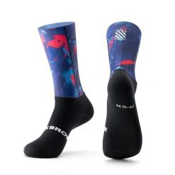 Skarpetki kompresyjne do jazdy na rowerze antybakteryjne oddychające. Niebieskie skarpety ROCKBROS, bez wzorów, z elastanu. Za 84.96 zł.