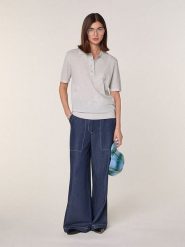 Rodier Wełniana koszulka w kolorze szarym rozmiar: L. Szare bluzki Rodier, l, bez wzorów, z wełny, bez kołnierzyka, bez ramiączek. Za 260.99 zł.