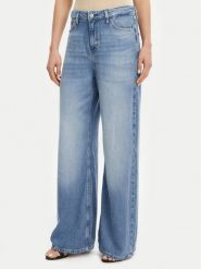 Guess Jeansy W5GA82 D5B94 Niebieski Wide Leg. Niebieskie jeansy Guess, z aplikacjami. Za 289.99 zł.