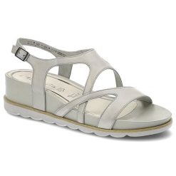 Szare Sandały Tamaris Wygodne Skórzane Buty Na Koturnie. Szare sandały Tamaris, bez wzorów, bez obcasa, na koturnie, bez zapięcia. Za 189.00 zł.