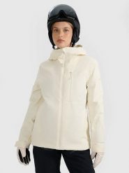4F Kurtka narciarska w kolorze kremowym rozmiar: L. Brązowe kurtki narciarskie 4f, l, bez wzorów, bez kaptura, narciarskie, Thinsulate. Za 485.44 zł.