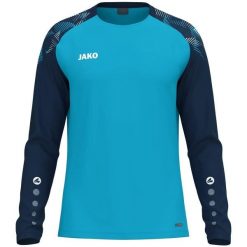 Dżersej z długim rękawem Jako Sonic. Niebieskie swetry JAKO, na zimę, bez wzorów, z dżerseju, bez ramiączek. Za 316.50 zł.