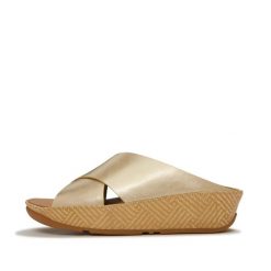 Damskie sandały na koturnie FitFlop Lulu Lux. Czarne sandały FIT FLOP, bez wzorów, eleganckie, bez obcasa, na koturnie, bez zapięcia. Za 596.50 zł.
