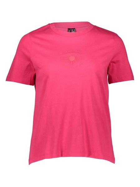 Vero Moda Koszulka w kolorze różowym rozmiar: XL. Różowe bluzki Vero Moda, xl, bez wzorów, z bawełny, bez kołnierzyka, bez ramiączek. Za 51.95 zł.