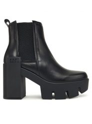 United Nude Botki Grip Chelsea Mid IV 109590116 Czarny. Czarne botki United Nude, bez wzorów, ze skóry, bez obcasa, na słupku, bez zapięcia. Za 1,659.00 zł.