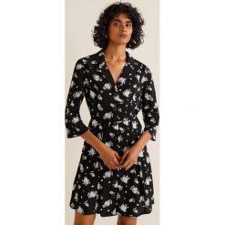 Mango - Sukienka. Czarne sukienki Mango, na co dzień, xs, bez wzorów, z materiału, casualowe, bez kołnierzyka, bez ramiączek, proste. W wyprzedaży za 49.90 zł.