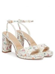 Aldo Sandały Gracious 14298548 Biały. Białe sandały Aldo, bez wzorów, ze skóry, bez obcasa, na słupku, bez zapięcia. Za 339.99 zł.