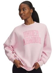 Under Armour Bluza "Rival Flc OS Varsity" w kolorze jasnoróżowym rozmiar: M. Różowe bluzy Under Armour, m, bez wzorów, z bawełny, bez kaptura. Za 153.34 zł.