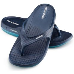 Klapki basenowe japonki Aqua Speed Alcano. Niebieskie klapki Aqua-Speed, bez wzorów, bez obcasa. Za 59.99 zł.