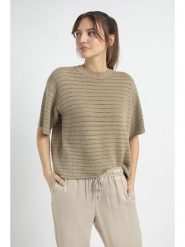 Josephine & Co Koszulka "Joyce" w kolorze khaki rozmiar: L. Brązowe bluzki Josephine & Co, l, bez wzorów, z wełny, bez kołnierzyka, bez ramiączek. Za 195.99 zł.