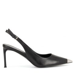 Szpilki Eva Minge. Czarne szpilki Eva Minge, bez wzorów, bez obcasa, na szpilce, bez zapięcia. Za 343.99 zł.