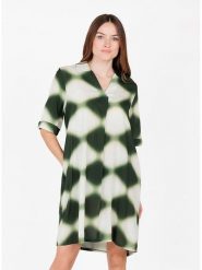 KEY LARGO Sukienka w kolorze kremowo-zielonym rozmiar: XL. Brązowe sukienki KEY LARGO, na co dzień, xl, bez wzorów, z wiskozy, bez kołnierzyka, bez ramiączek, midi, proste. Za 91.56 zł.