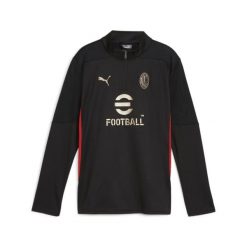 Młodzieżowa bluza treningowa z zamkiem 1/4 AC Milan PUMA Black For All Time Red. Czarna bluzy Puma, m, bez wzorów, bez kaptura. W wyprzedaży za 230.85 zł.