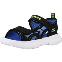Sandały SKECHERS 406513L Czarny. Czarne sandały Skechers, bez wzorów, z syntetyku, sportowe, bez obcasa, bez zapięcia. Za 177.99 zł.