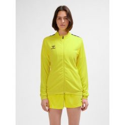 Damska bluza dresowa z poliestru zapinana na zamek Hummel Authentic. Żółte bluzy Hummel, bez wzorów, z dresówki, bez kaptura. Za 212.50 zł.